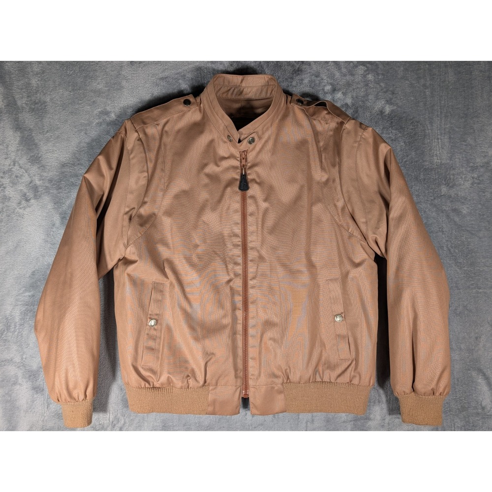 VTG London Fog Outdoors Unlimited Tan Bomber Jacket‎ Zip Up Womens 13/14 Regular